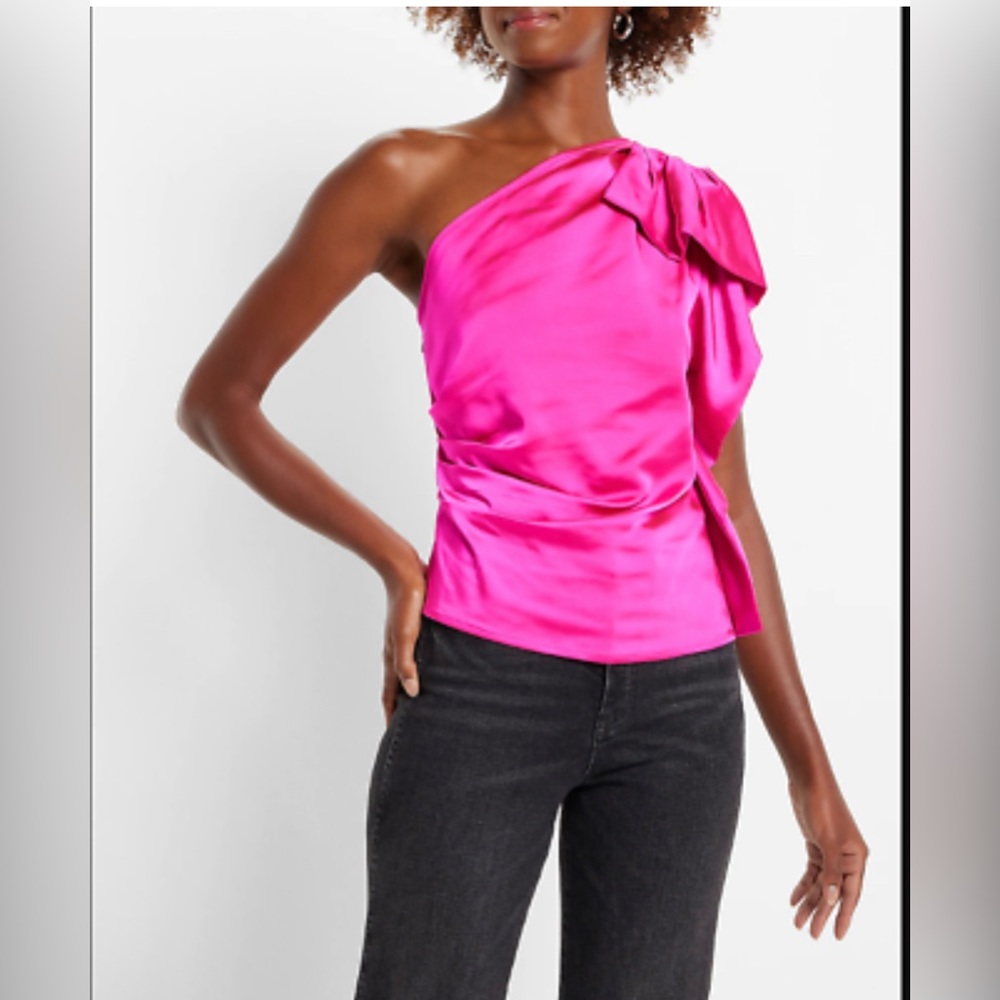 Express Satin Fuscia Shoulder Too